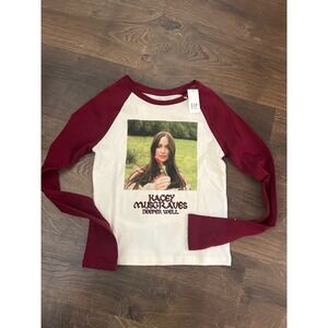 New! GAP Kids Kacey Musgraves Graphic Long Sleeve Raglan Shirt Size 10